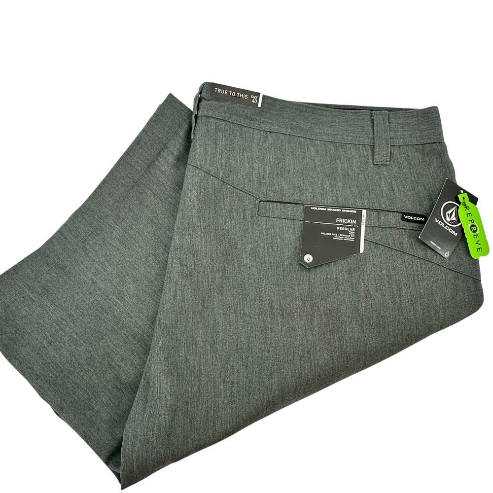 Volcom Frickin Regular Chino Shorts Mens 40 Charcoal Heather Gray A0911600 NWT